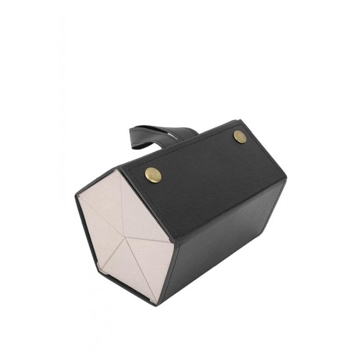 Cutie suport pentru ochelari GlassesBox Doty®, pliabil, portabila, 47x16 cm, 5 spatii, piele ecologica neagra [7]