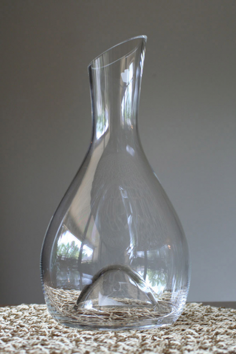 Decantor de vin Classic Wine Pourer Doty®, design elegant si practic, din sticla, transparent, varf curbat, ideal pentru servire, 1600 ml [5]