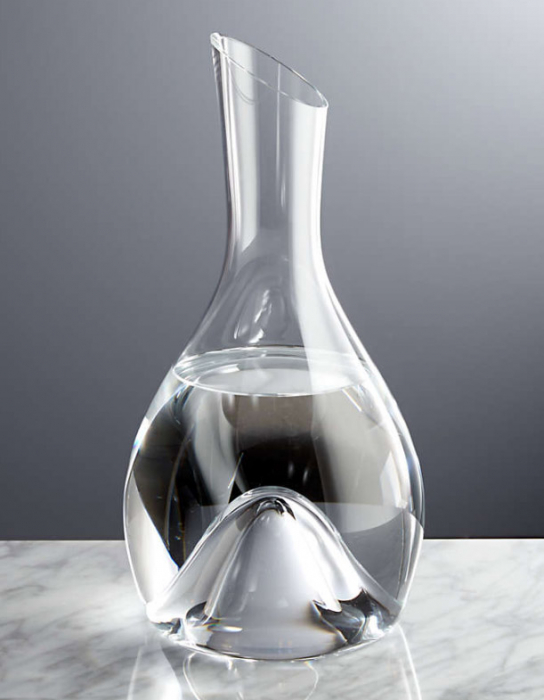 Decantor de vin Classic Wine Pourer Doty®, design elegant si practic, din sticla, transparent, varf curbat, ideal pentru servire, 1600 ml [2]