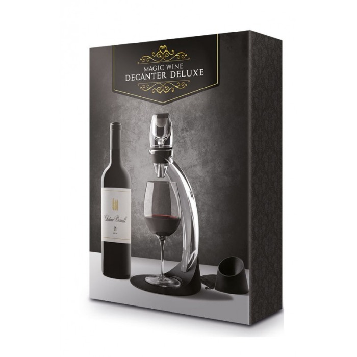 Decantor de vin Glamorous Wine ,tip aerator, design elegant,din acril si silicon,negru [4]
