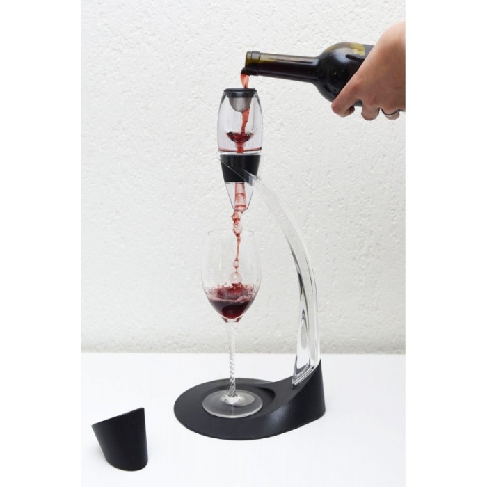 Decantor de vin Glamorous Wine ,tip aerator, design elegant,din acril si silicon,negru [2]