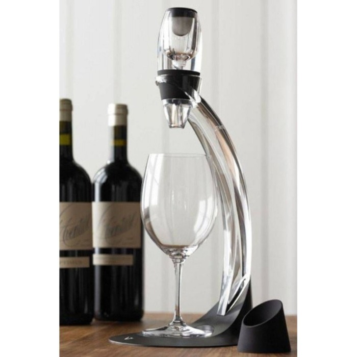 Decantor de vin Glamorous Wine ,tip aerator, design elegant,din acril si silicon,negru [3]
