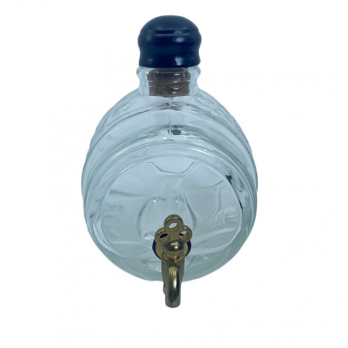 Decantor din sticla Rustic Drinks, cu suport din lemn , forma butoi cu robinet, 2 pahare incluse, dop din pluta, 750 ml [3]