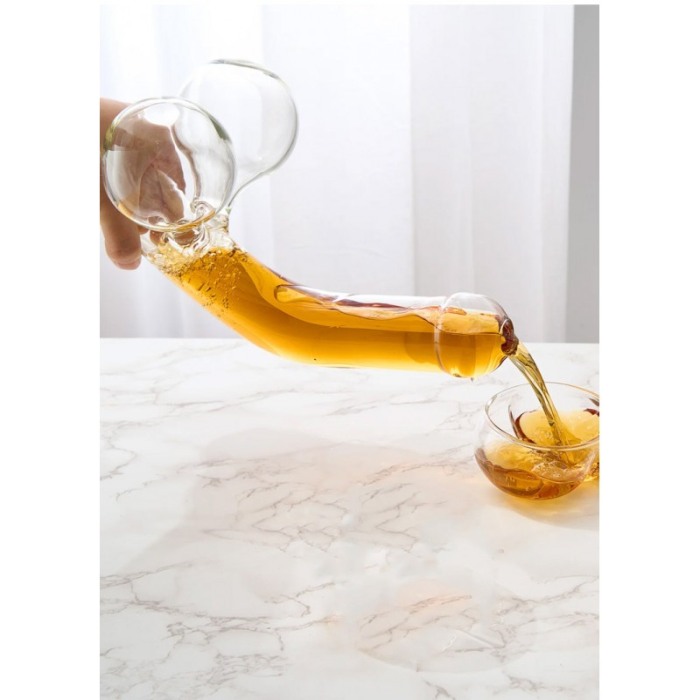 Decantor DrunkenBalls, design creativ, din sticla, elegant, 800 ml, 20 cm, transparent, Doty® [5]