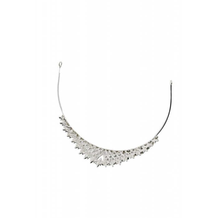 Diadema Daiana, stil regal, de mireasa, nasa, majorat, 36 cm, argintie, cristale acrilice, Doty®️ [4]