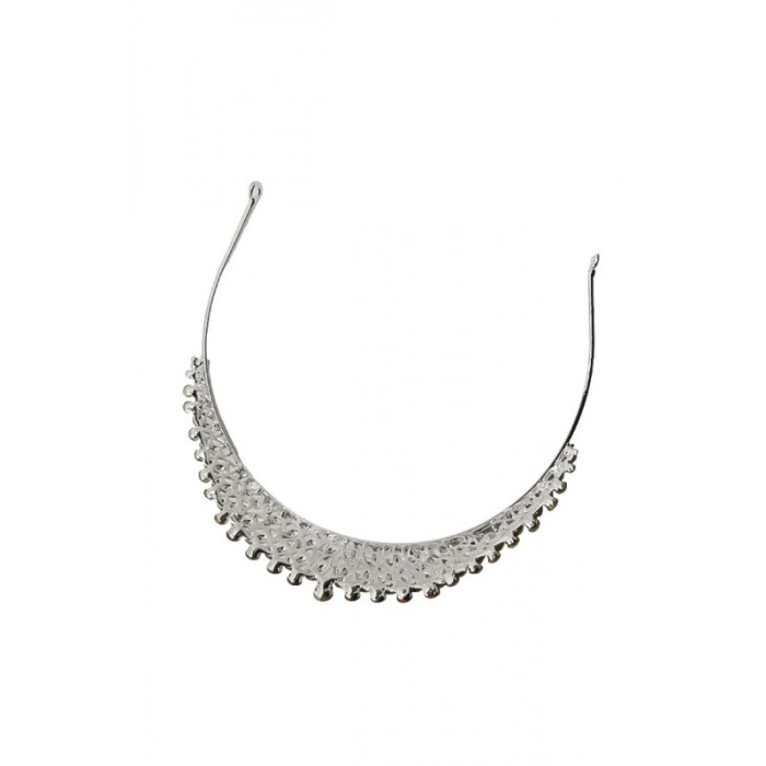 Diadema Princess, stil regal, de mireasa, nasa, majorat, 31 cm, argintie, cristale acrilice, Doty®️ [3]