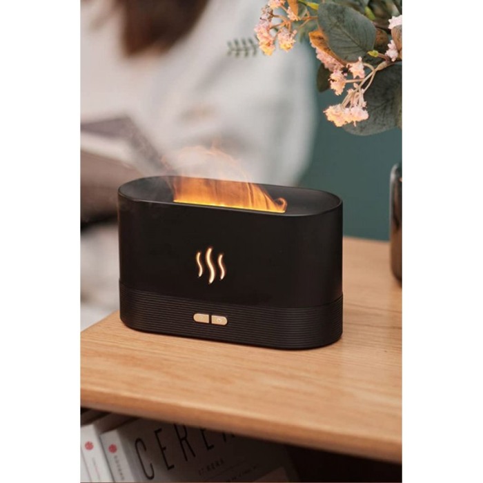 Difuzor aromaterapie si umidificator ultrasonic El Fuego, cu efect de flacara, negru, Doty®️ [5]