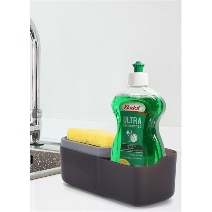Dispenser 2 in 1 Pump&Soap, suport pentru burete si dozator detergent de vase, burete inclus, 380 ml, 21x8 cm, gri, Doty® [4]