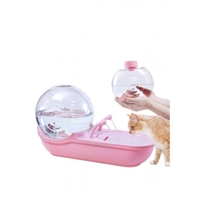 Dispenser automat de apa WaterShell Doty® pentru animalele de companie, tip fantana, capacitate 4L, design elegant, roz [1]