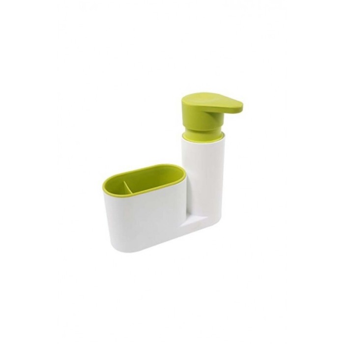 Dispenser pentru baie 2 in 1, dispenser de sapun si alte spatii de organizare pentru obiecte, practic ,design modern, alb/verde, [4]
