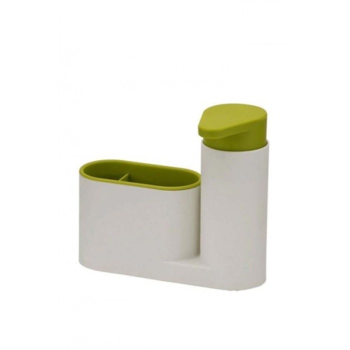 Dispenser pentru baie 2 in 1, dispenser de sapun si alte spatii de organizare pentru obiecte, practic ,design modern, alb/verde, [1]