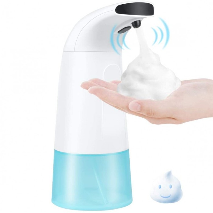 Dispenser sapun automat,  fara contact, cu lumina UV,cu infrarosu, 2 compartimente interschimbabile 240 ml/330 ml,alb/albastru,d [2]