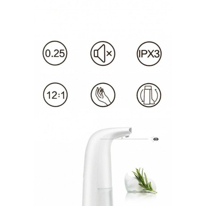 Dispenser sapun automat SmartS,produce spuma automat, fara contact,acesorii incluse,cu infrarosu, capacitate 250 ml,alb,doty [4]
