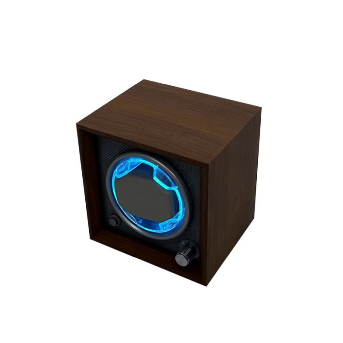 Dispozitiv de intors Ceasurile Automatice OneSlotWatch Doty®, capacitate pentru un ceas, lemn maro, efecte luminoase [2]