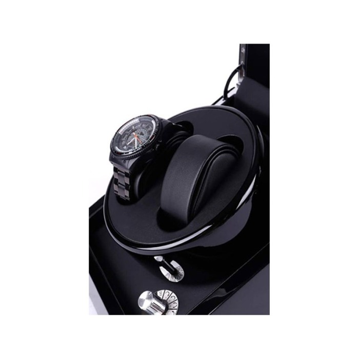 Dispozitiv de intors Ceasurile Automatice Watch Winder 2+0 Doty®, aspect lucios, piele ecologica interioara, negru [6]