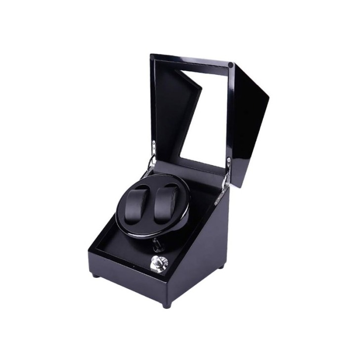 Dispozitiv de intors Ceasurile Automatice Watch Winder 2+0 Doty®, aspect lucios, piele ecologica interioara, negru [1]