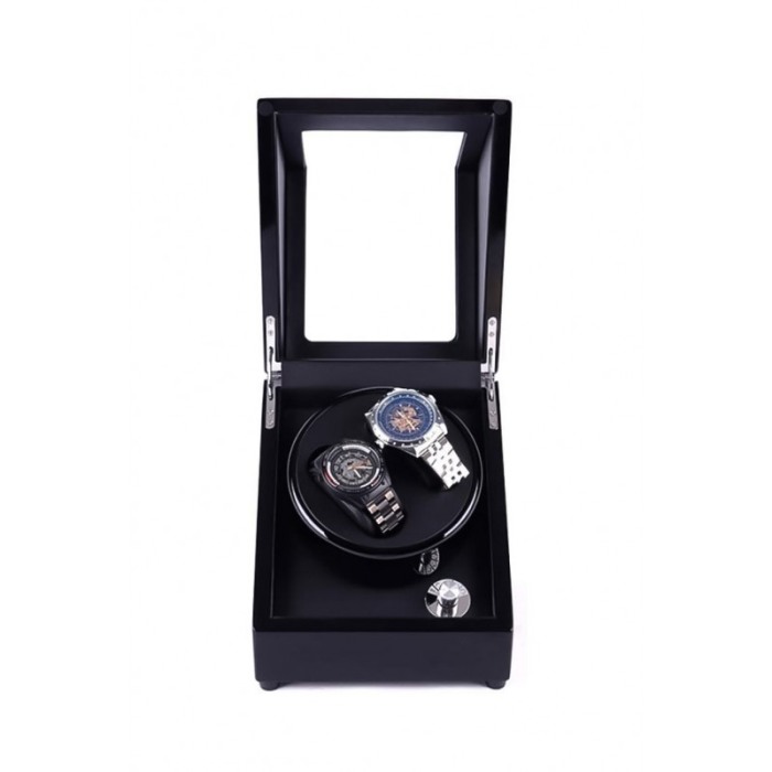 Dispozitiv de intors Ceasurile Automatice Watch Winder 2+0 Doty®, aspect lucios, piele ecologica interioara, negru [3]