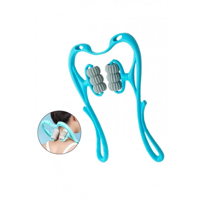 Dispozitiv de masaj RelaxMuscles Doty®, prin presiune, cu 6 role, usor de utilizat, albastru [4]
