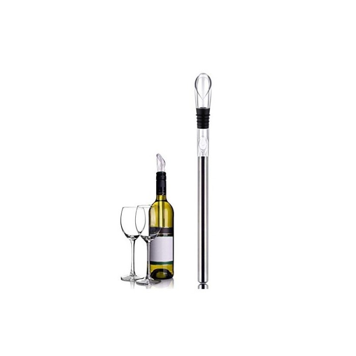 Dispozitiv de racire vin 3 in 1 CoolWine, cu picurator si aerator, sigur si eficient, design elegant, transparent/negru [7]