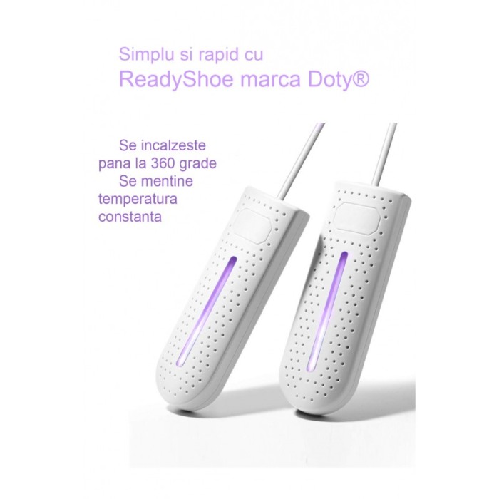 Dispozitiv electric de uscare si incalzire ReadyShoe Doty®, universal, fara mirosuri neplacute, alimentare USB, alb [3]