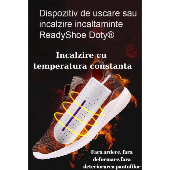 Dispozitiv electric de uscare si incalzire ReadyShoe Doty®, universal, fara mirosuri neplacute, alimentare USB, alb [2]