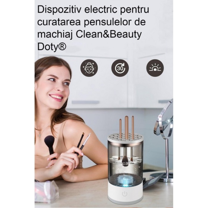Dispozitiv electric pentru curatarea si uscarea pensulelor de machiaj Clean&Beauty Doty®, USB inclus [8]