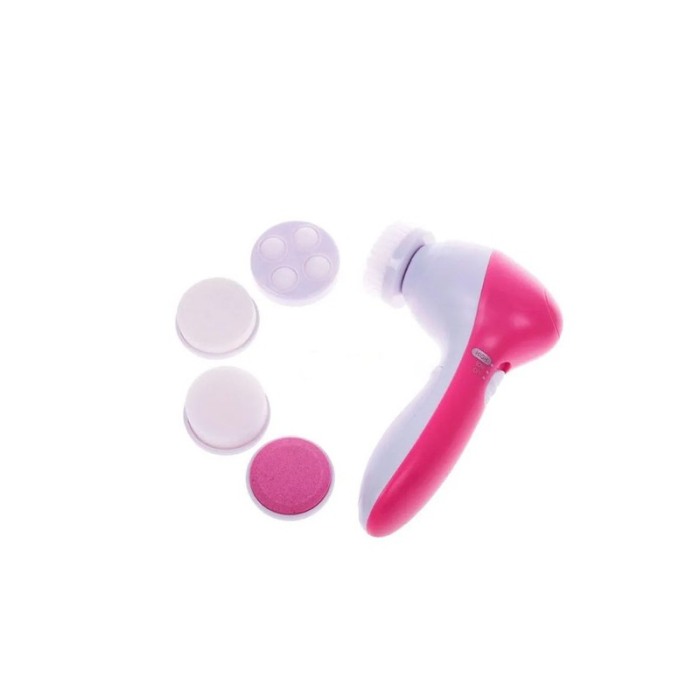 Dispozitiv electric pentru exfoliere si masaj facial PrincessFace, 5 perii incluse, 13x7 cm, roz, Doty®️ [4]