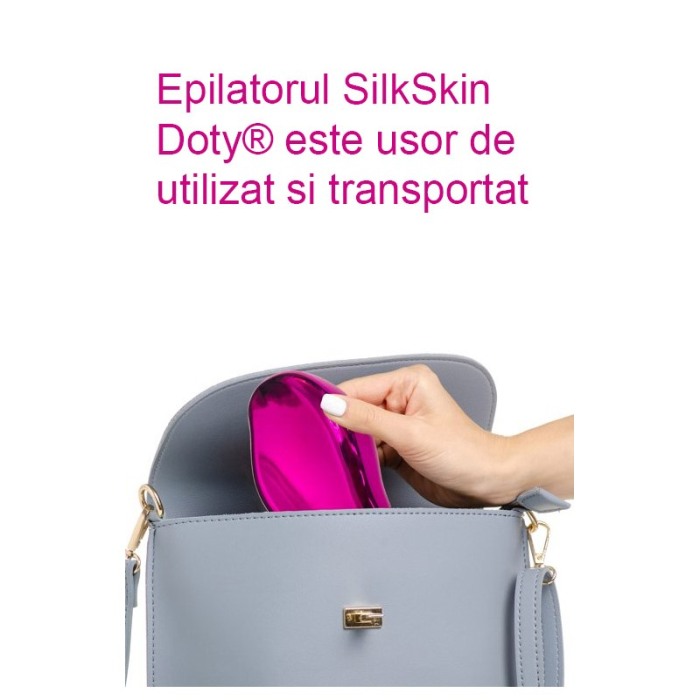 Dispozitiv manual de epilat SilkSkin Doty®, pentru indepartarea parului si exfoliere, fara durere, mov [6]