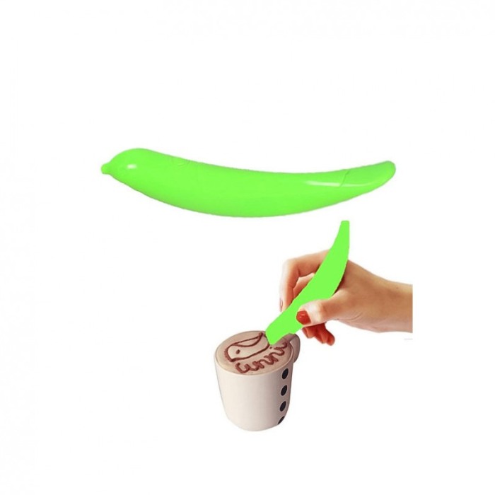 Dispozitiv pentru ornat cafeaua/prajiturile Hot Green Pepper, stil creion,bateriile incluse, verde neon [3]
