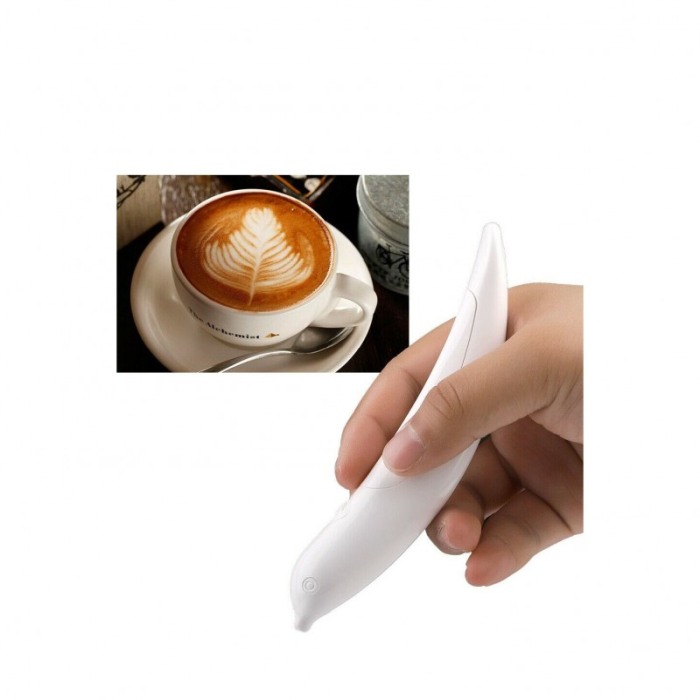 Dispozitiv pentru ornat cafeaua/prajiturile Hot White Pepper, stil creion,bateriile incluse, alb [5]