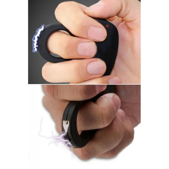 Dispozitiv tip inel de autoaparare ElectroRing Doty®, cu electrosoc, compact, 7x6 cm, reincarcabil, USB inclus, negru [10]