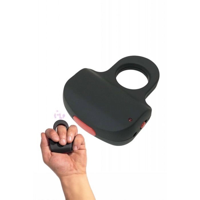 Dispozitiv tip inel de autoaparare ElectroRing Doty®, cu electrosoc, compact, 7x6 cm, reincarcabil, USB inclus, negru [8]