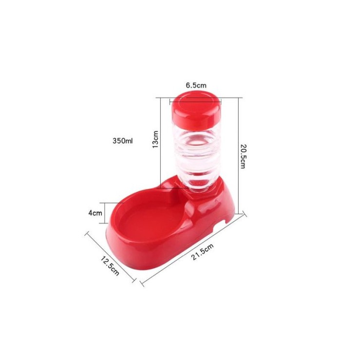 Dozator de apa automat pentru animalele de companie PetsBottle, detasabil, castron inclus, 260 ml, rosu, Doty®️ [3]