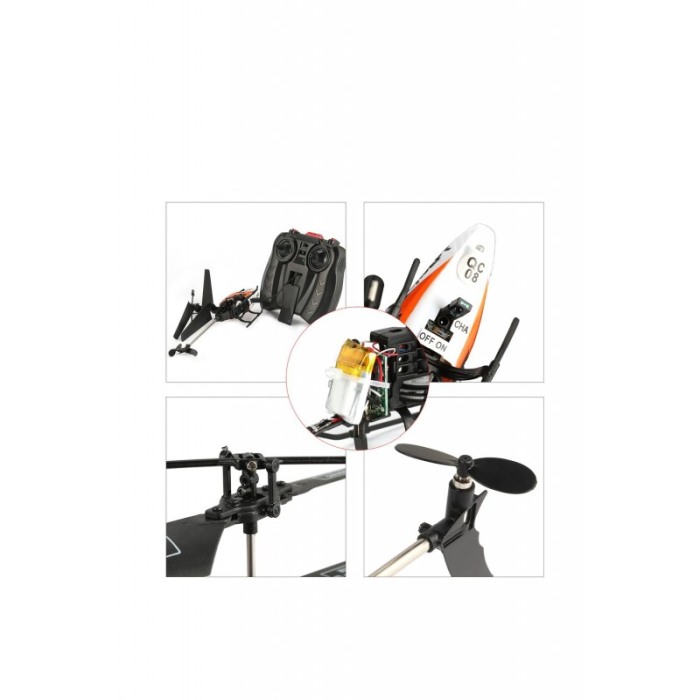 Elicopter de jucarie tip drona AirCopter, cu telecomanda, structura durabila,efecte luminoase,23 cm, negru/portocaliu [2]