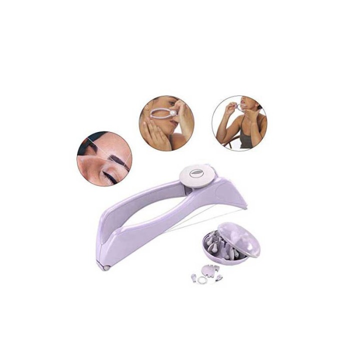 Epilator facial modern cu ata din bumbac, usor si practic, fara durere, rezerve incluse, mov, Doty®️ [4]