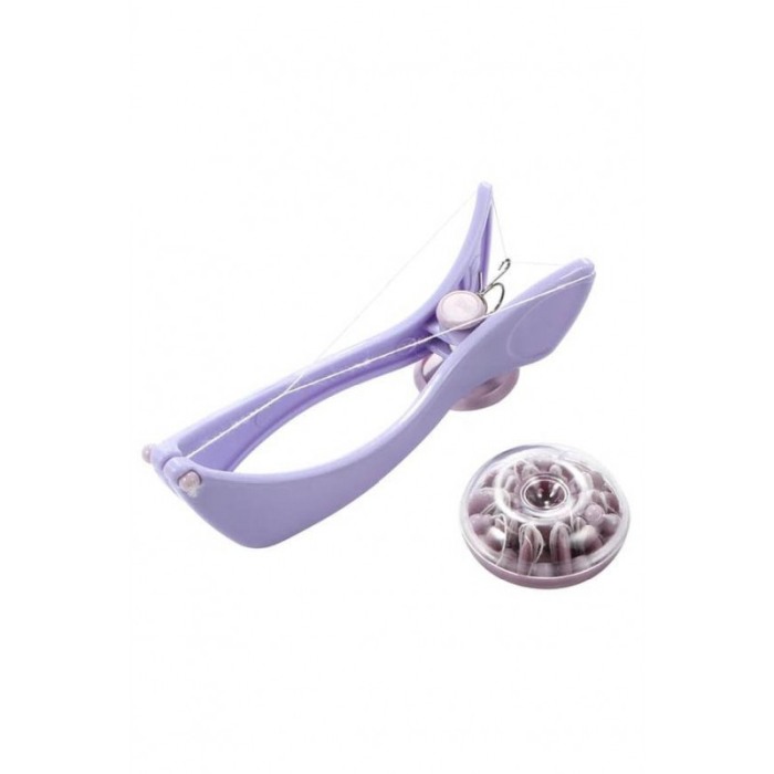 Epilator facial modern cu ata din bumbac, usor si practic, fara durere, rezerve incluse, mov, Doty®️ [11]