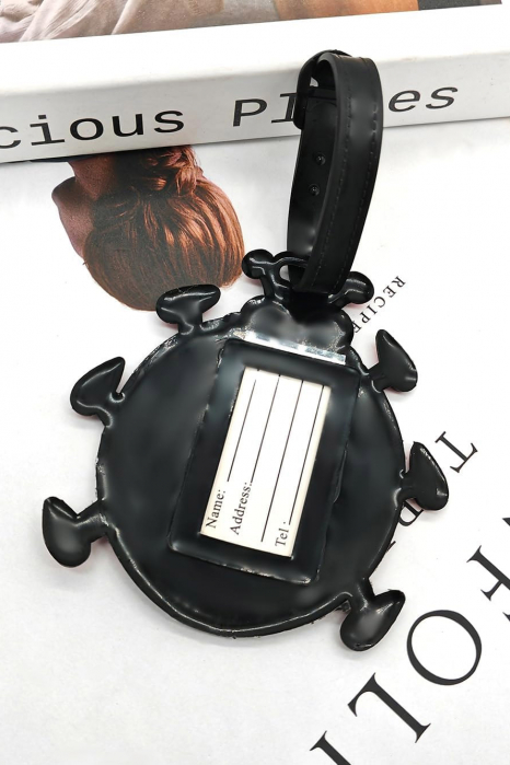 Eticheta pentru identificare bagaj TagMe Doty®, design creativ, model gargarita, prindere sigura, 9x9 cm, silicon, rosu [3]