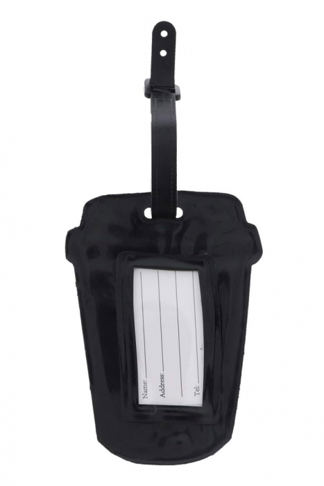 Eticheta pentru identificare bagaj TagMe Doty®, design creativ, model pahar de cafea, prindere sigura, 10x7 cm, silicon, alb/roz [5]