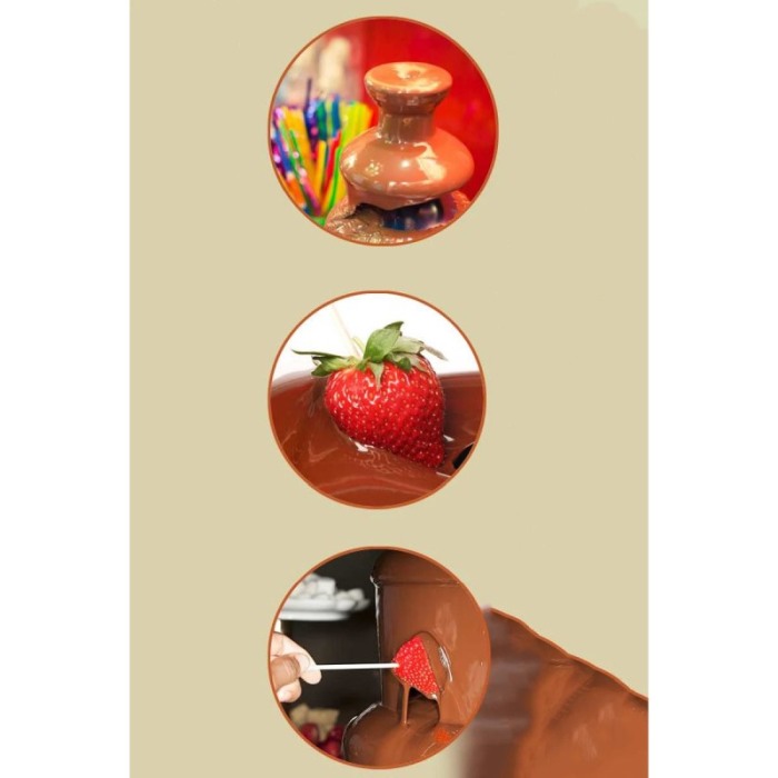 Fantana de sirop de ciocolata pentru copii Waterfall Ciocolate, functioneaza cu baterii, 21x14 cm, roz/maro [4]