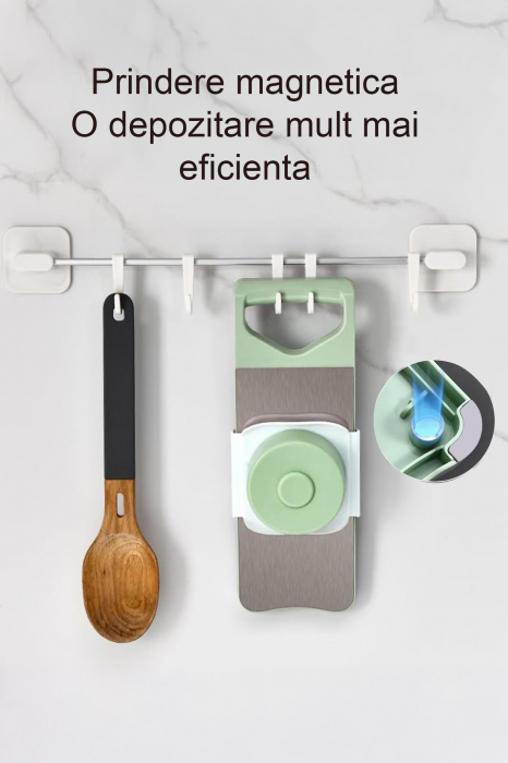Feliator 6-in-1 Veggie Slicer Doty®, cu 6 lame, suport de prindere, recipient, materiale de calitate, otel inoxidabil, usor de utilizat si curatat, verde [3]