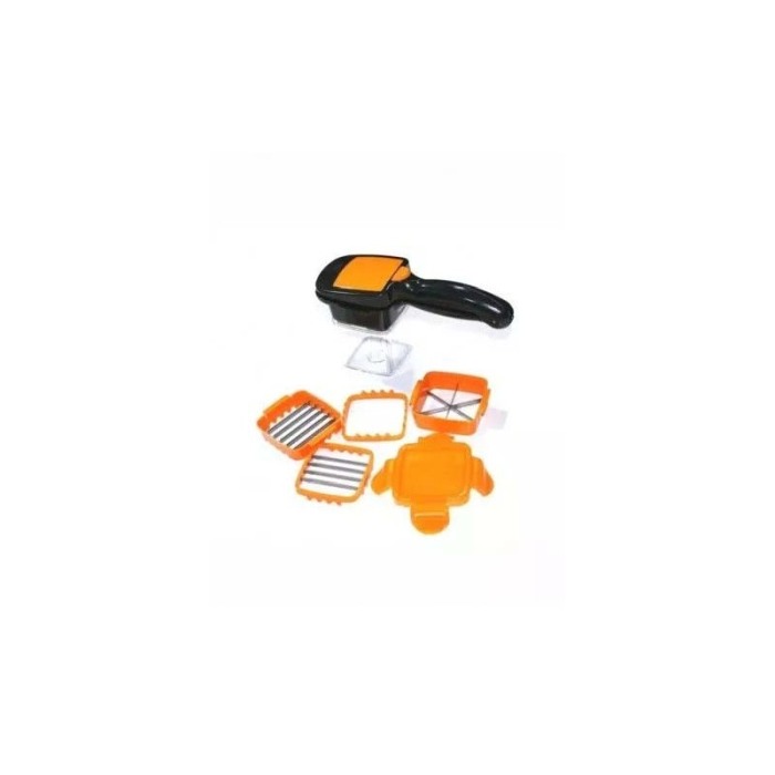 Feliator manual 5 in 1, accesorii incluse, taie, feliaza,marunteste, mic si compact, usor de utilizat, practic,negru/portocaliu [3]