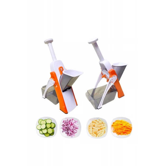 Feliator manual vertical FineSlice Doty®, pentru fructe si legume, pliabil, 8 moduri de feliere, compact, portocaliu/alb [4]