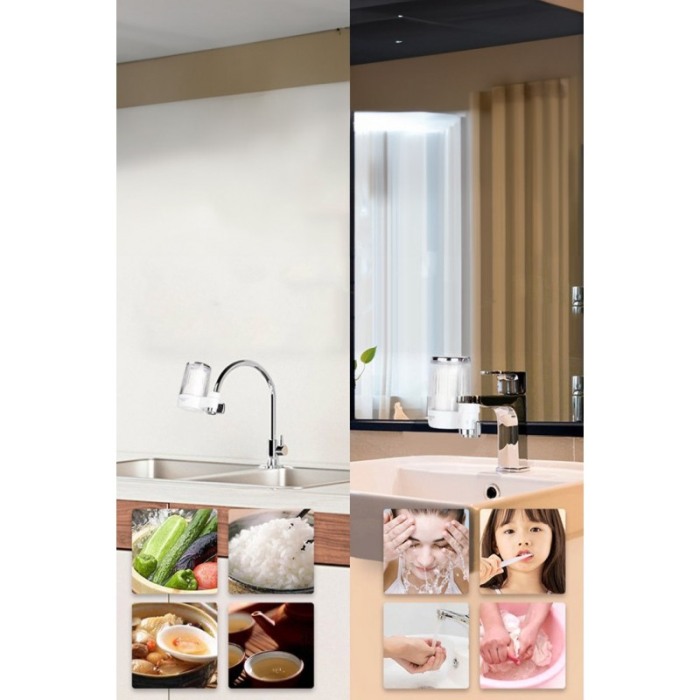 Filtru de apa CleanWater, montabil pe robinet, purifica si elimina impuritatile, universal, alb, 11x11 cm, Doty®️ [4]