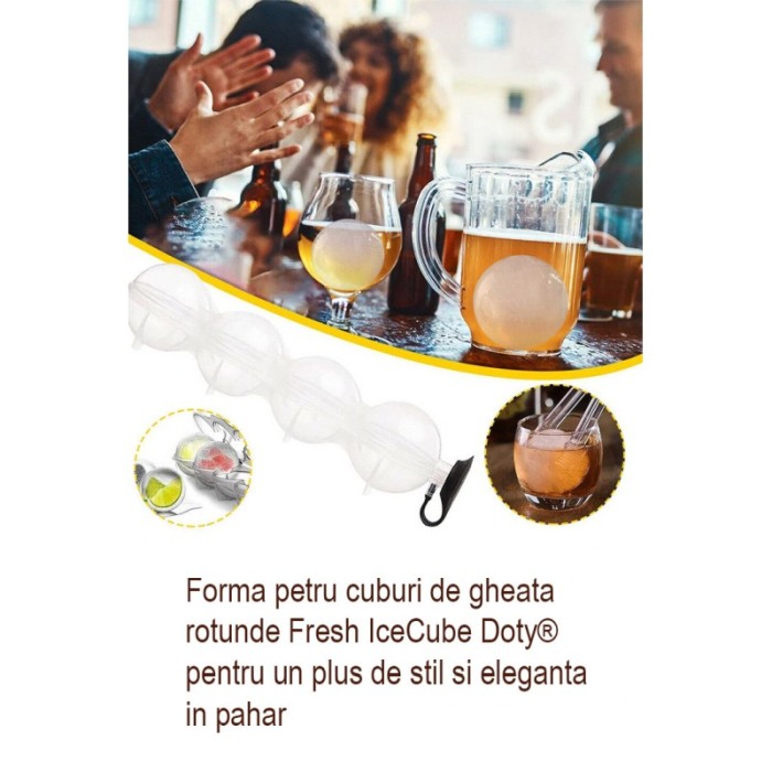 Forma pentru cuburi de gheata Fresh IceCube Doty®, forma rotunda, 15x5.5 cm, tip sticla, transparenta [8]