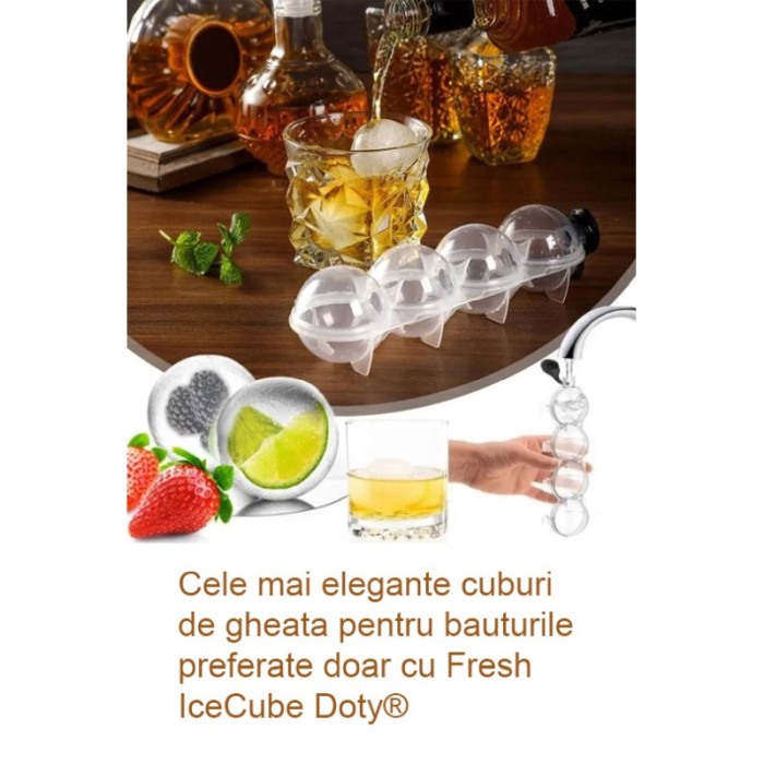 Forma pentru cuburi de gheata Fresh IceCube Doty®, forma rotunda, 15x5.5 cm, tip sticla, transparenta [6]
