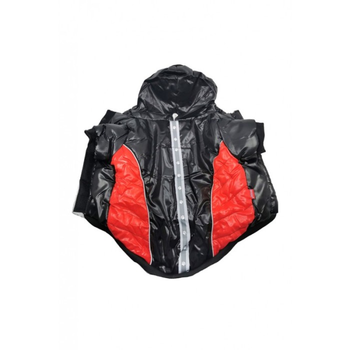 Geaca Bruno's Jacket Doty® pentru caini de talie mica, imblanita, impermeabila, reflectorizanta, marime XL, negru/rosu [4]