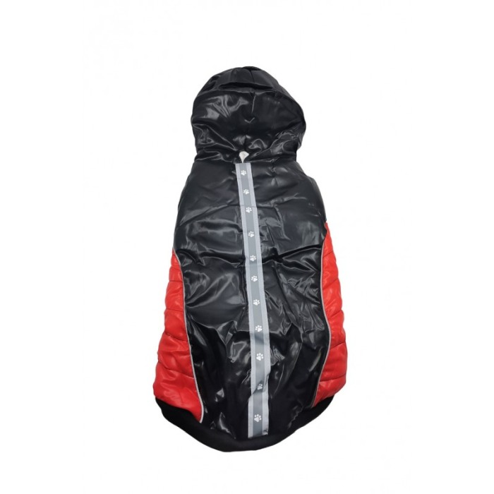 Geaca Bruno's Jacket Doty® pentru caini de talie mica, imblanita, impermeabila, reflectorizanta, marime XL, negru/rosu [3]