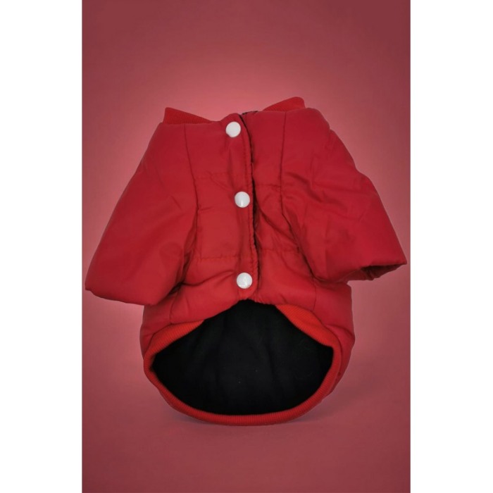 Geaca calduroasa Paw's Jacket Doty® pentru caini de talie foarte mica, captusita, impermeabila, cu capse, marime S, rosu [3]