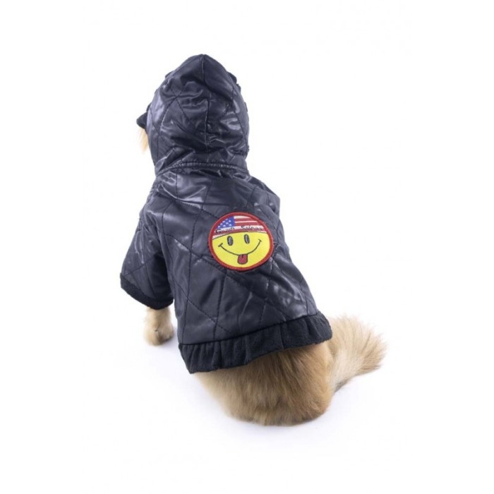 Geaca calduroasa pentru catei de talie mica, marime 10/S ,eleganta si confortabila,material moale,design modern,negru,Doty [7]