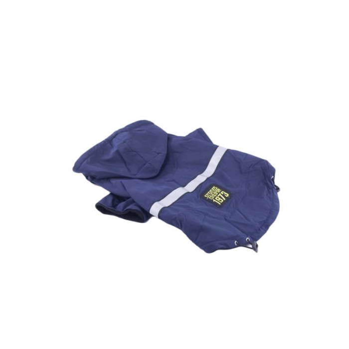 Geaca calduroasa si impermeabila pentru catei de talie mica, bleumarin, marime 20/2XL, dunga reflectorinzanta pe spate,confortab [3]